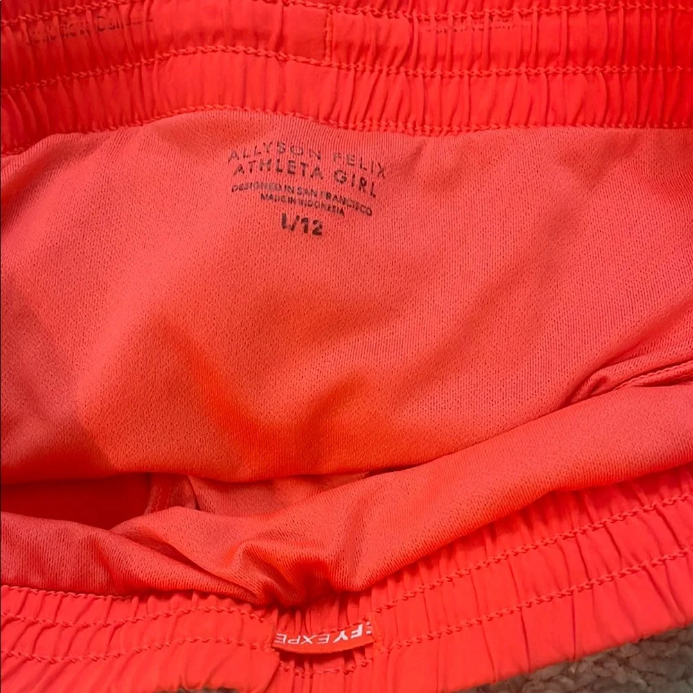 Athleta Girls Red Running Shorts Lightweight Elastic Waist